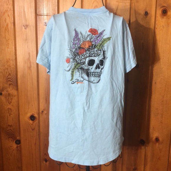 Ariat Women's Rebar CottonStrong Roughneck Graphic T-Shirt size medium blue​ - Picture 10 of 16